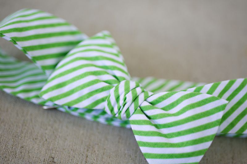 Green striped bow tie